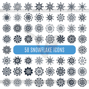 Collection of elegante stylish snowflakes  - vector image