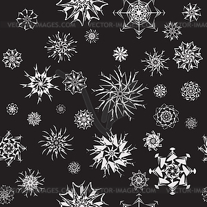 Elegant white snowflakes of various styles - vector clipart