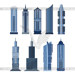 Collection of buildings for city design - vector clipart / vector image