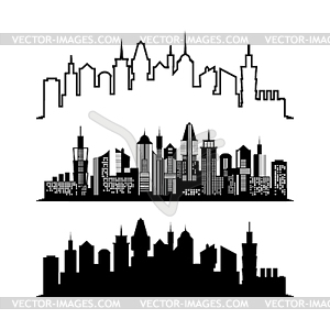 Set of skyscraper sketches. City architect design - vector image