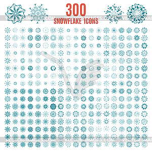 Collection of elegante stylish snowflakes  - vector clipart