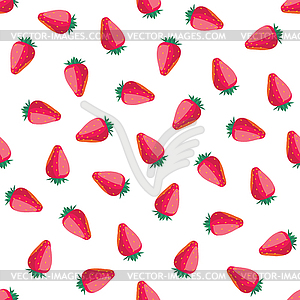 Seamless pattern with strawberries - vector clip art