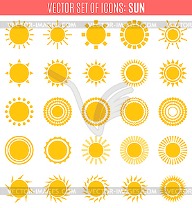 Set of sun icons - vector clip art