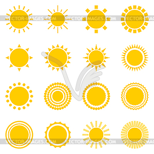 Set of sun icons - vector clip art