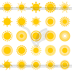 Set of sun icons  - vector image