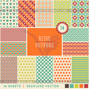 Vintage different seamless patterns - vector image