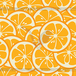 Cute seamless pattern with orange slices - vector EPS clipart