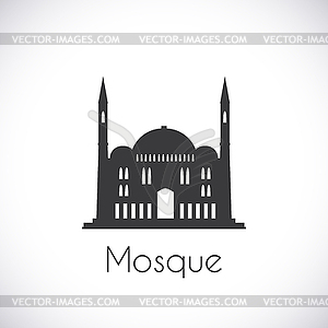 Mosque. Single flat icon - vector clipart