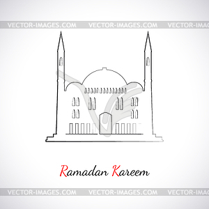 Одно плоским икона мечети - векторное изображение