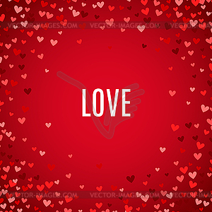 Romantic red heart background - vector clip art