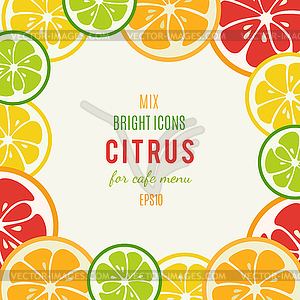 Грейпфрут, лайм, лимон и апельсин фон - стоковый векторный клипарт
