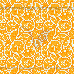 Cute seamless pattern with orange slices - vector clipart