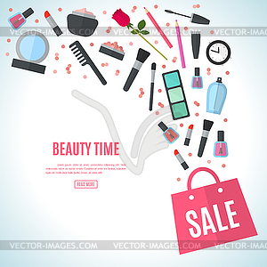 Make up concept flat - vector EPS clipart