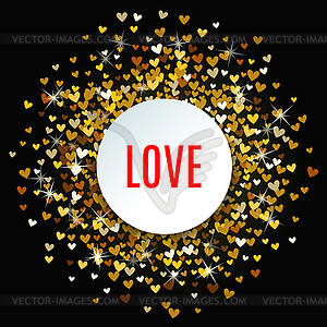 Романтический золотой фон сердце - изображение в векторном виде
