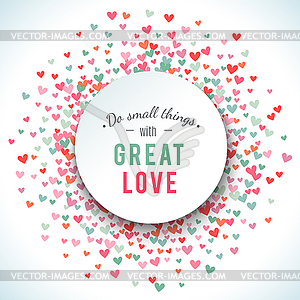 Romantic pink and blue heart background - vector clipart