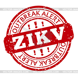 Red and white Zika Virus stamp - vector image