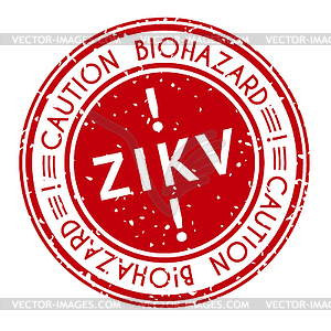 Red and white Zika Virus stamp - vector clipart