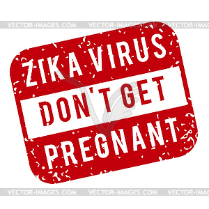 Red and white Zika Virus stamp - stock vector clipart