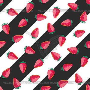 Seamless pattern with strawberries - vector clip art