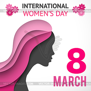 Happy Women`s Day greeting or gift card - vector image