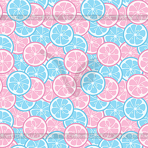 Seamless pattern with pink and blue citrus - royalty-free vector clipart