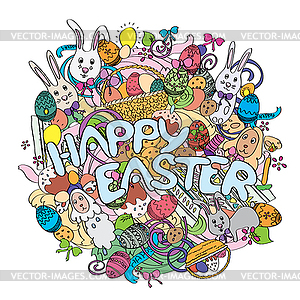 Happy Easter colorful - stock vector clipart