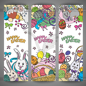 Set of creative multi colour banners for Happy - vector clipart