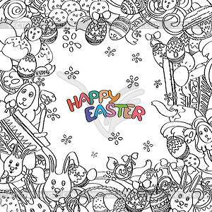 Awesome Happy Easter card - vector clipart