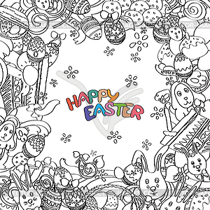 Awesome Happy Easter card - vector image