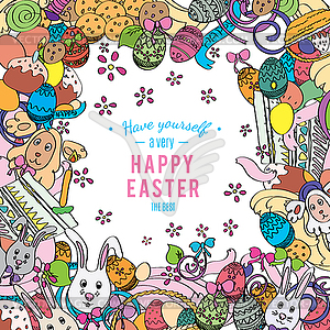 Awesome Happy Easter card - vector clip art