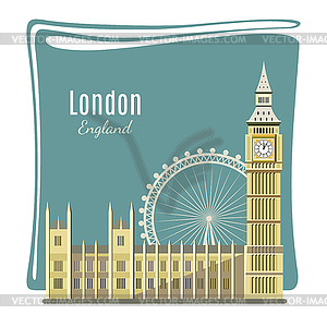 London landmarks detailed - vector clipart