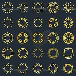 Set of vintage sunburst - vector clip art