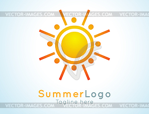 Summer logo label. Summer icon - vector image