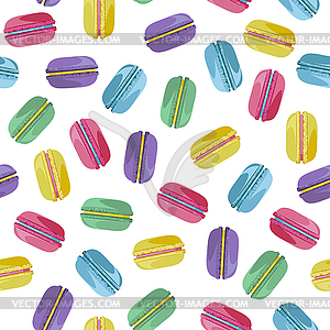 Seamless pattern with tasty macaroons - vector clipart