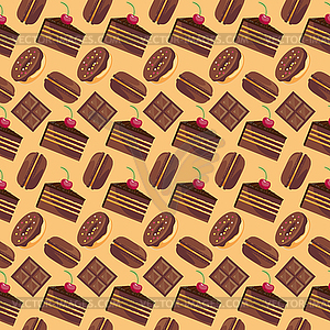 Seamless pattern with tasty macaroons - vector clipart