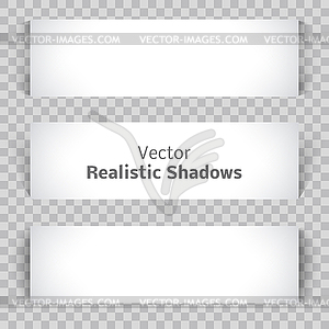 Set of blank banner sheet paper with shadow - vector image
