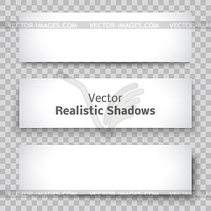 Set of blank banner sheet paper with shadow - vector clipart