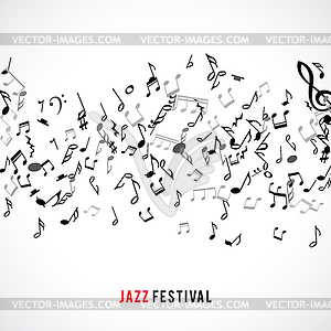 Abstract musical frame and border with black notes - vector image