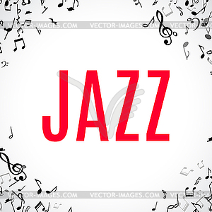 Abstract musical frame and border with black notes - color vector clipart