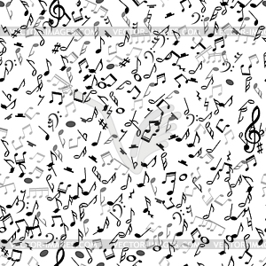 Абстрактные музыкальный бесшовные модели с черными нотами - векторное изображение
