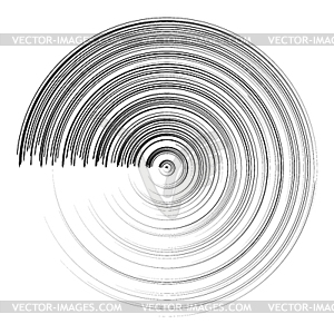 Abstract black round circle brush stroke - royalty-free vector clipart