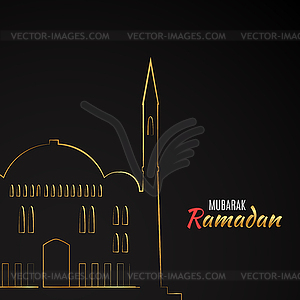 Одноместный плоская икона мечети - цветной векторный клипарт