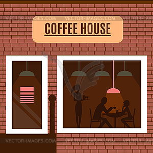 Restaurant or cafe in flat style - vector clip art