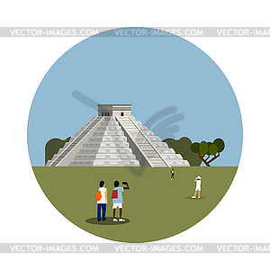 Aztec pyramid icon - vector clipart