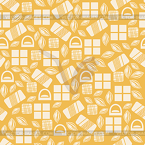 Seamless pattern with chocolate sweets on yellow - vector image
