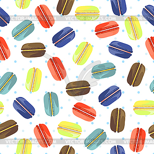 Seamless pattern with tasty macaroons - vector image