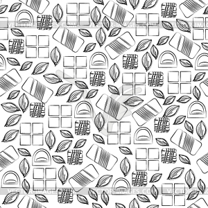 Seamless pattern with chocolate sweets - vector image