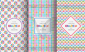 Bright colorful seamless patterns for baby style - vector image