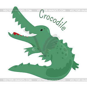 Crocodile . Sticker for kids. Child fun icon - vector clipart