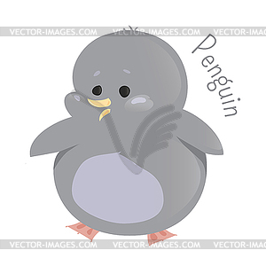 Penguin. Marine animals. Child fun icon - vector image